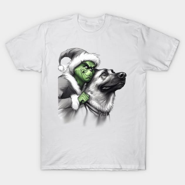 The Grinch and Dog Christmas tee T-Shirt by DarkWave